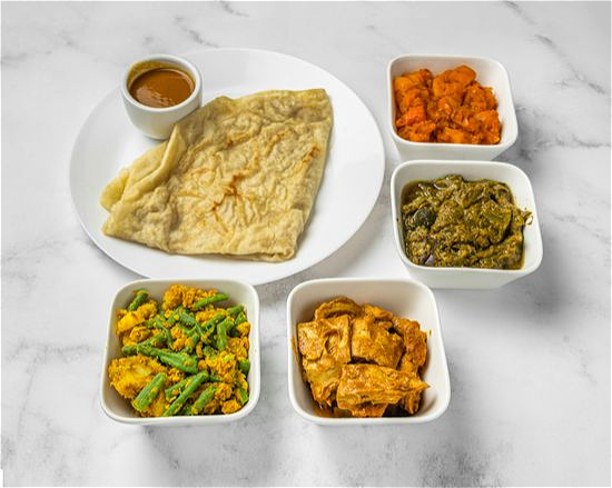 Roti vegan kip kerrie